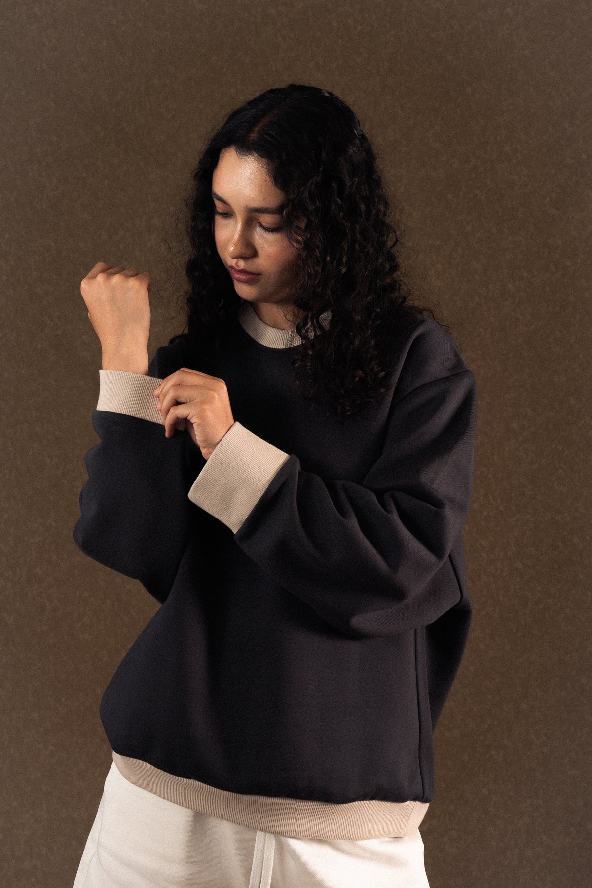 Dropped Armhole Crewneck Sweatshirt