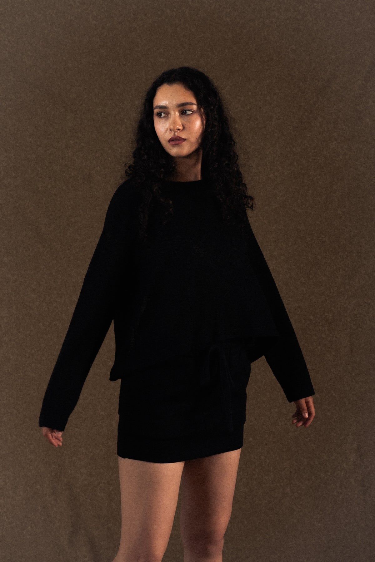 Open Back Crewneck Sweater