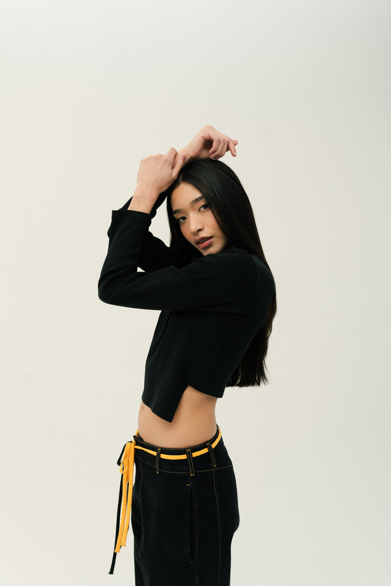 Crop Back Long Sleeve T-Shirt