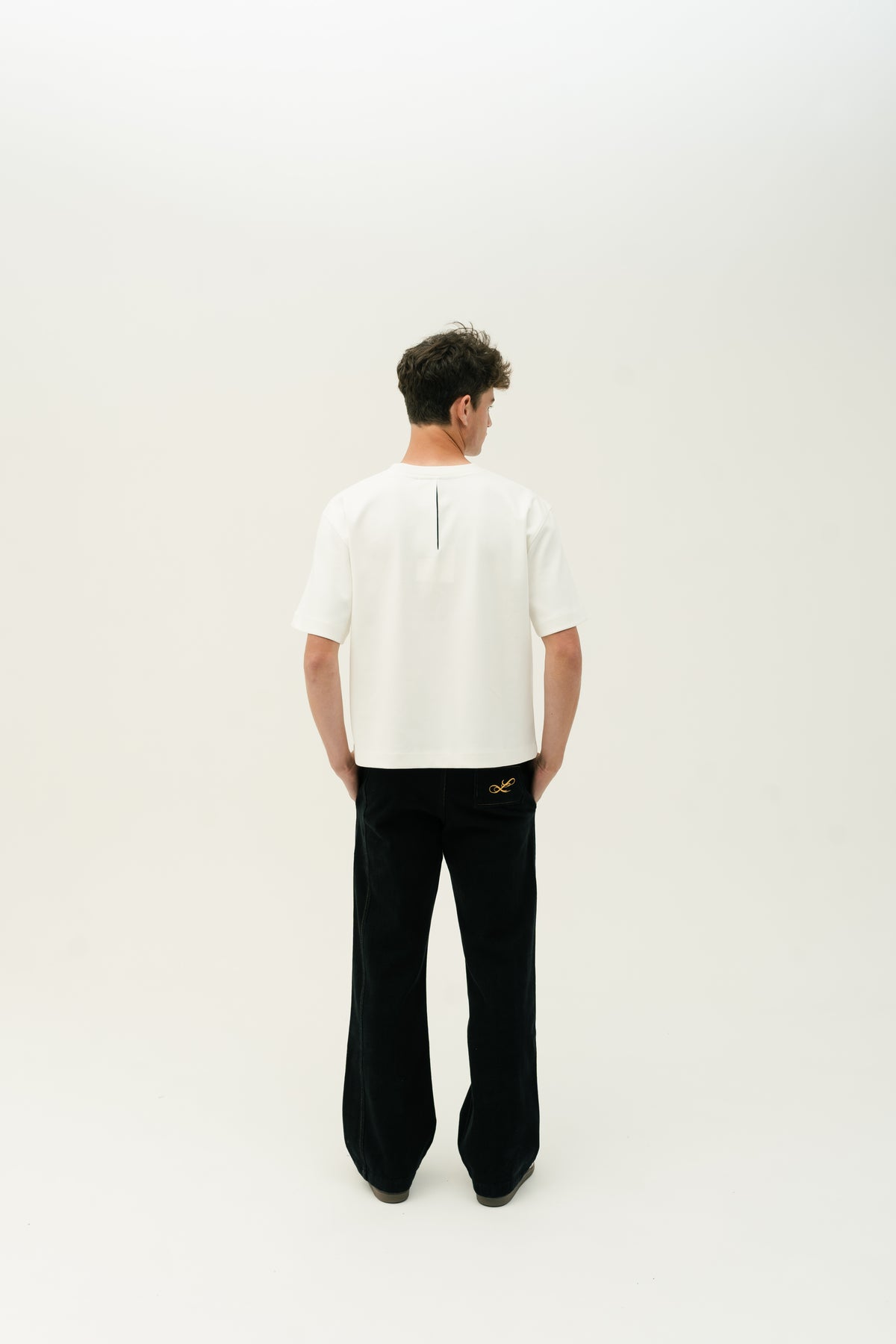 Paneled Drawstring Jeans M Fit