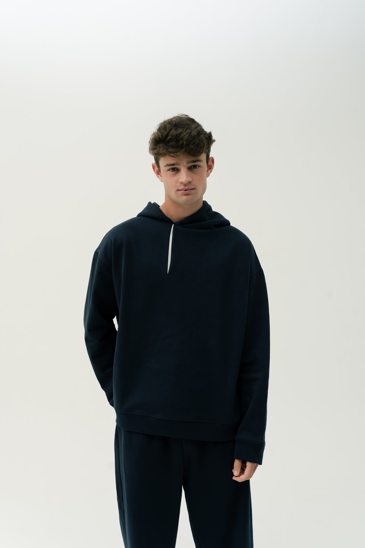 Double L Hidden Placket Hoodie