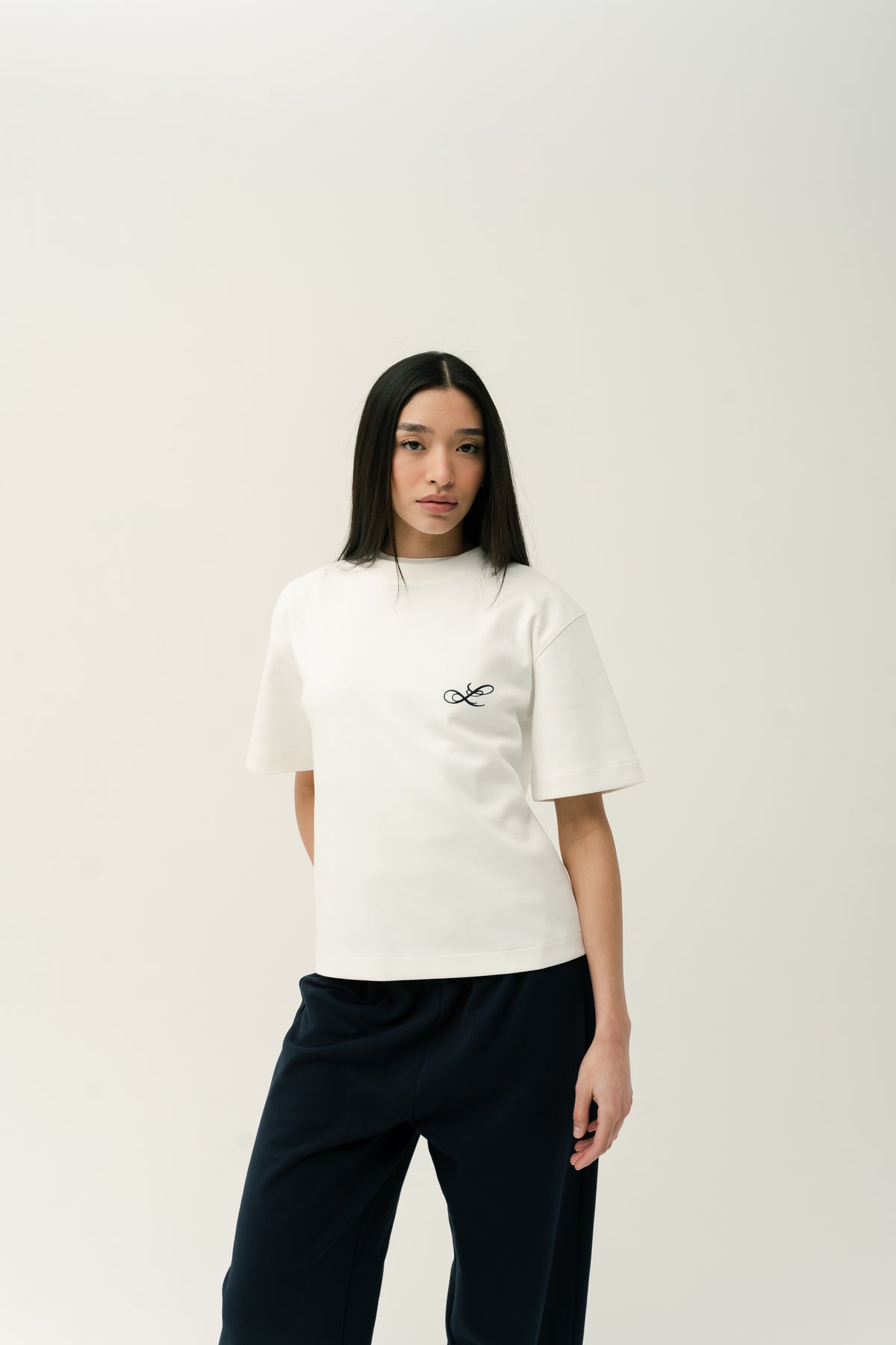Double L Hidden Placket T-Shirt