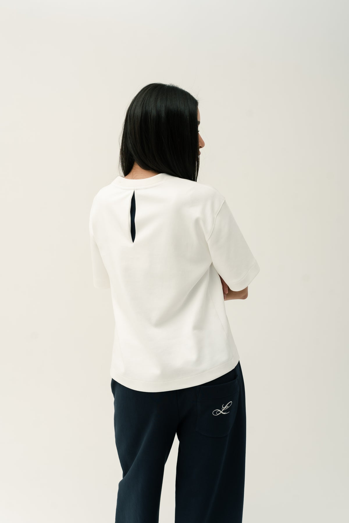 Double L Hidden Placket T-Shirt